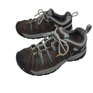 Keen Utility Flint ll Womens 6.5 W Steel Toe Leather Work Shoes Brown/Grey